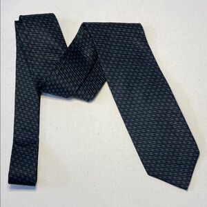 Vintage GIORGIO ARMANI Classic Black & Dark Teal Patterned Men's Luxury Tie